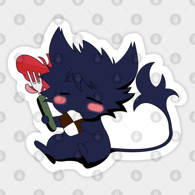 Servamp - Kuro Cat Eating Sticker by oneskyoneland